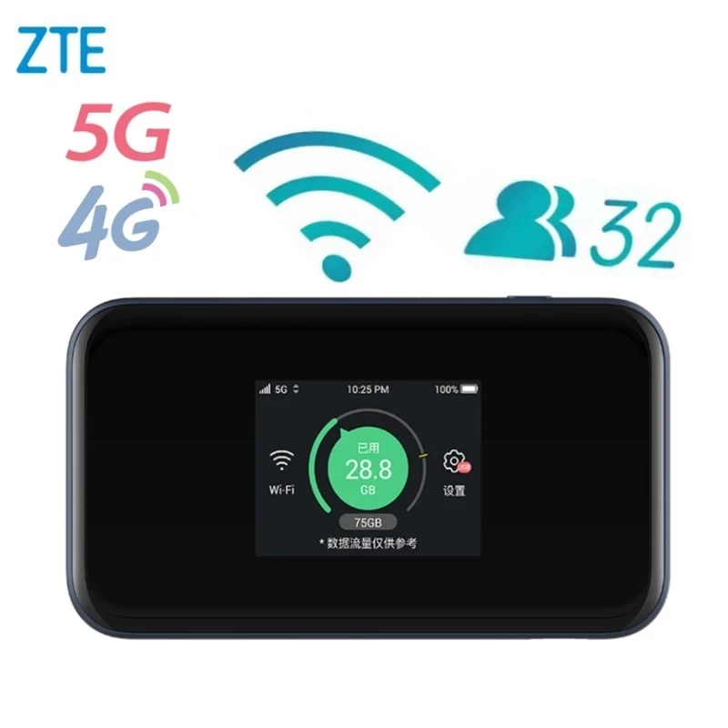 

NEW ZTE MU5001U 5g router with SIM card Mobile Hotspot 5G Networks Gigabit speed MU5001 2.4 Inch touch screen 4500mAh battery