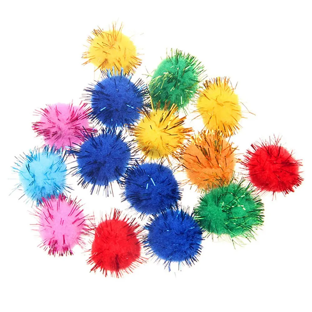 1pcs Pet Cat Toy Cats Colored Plush Ball Toy For Puppy Cats Interactive Playing Chew Toy Ball For Pet Cat Training