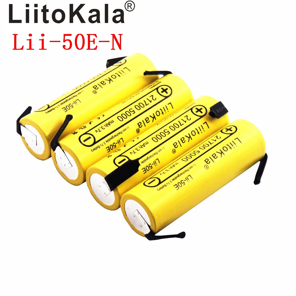Литий ионный аккумулятор LiitoKala 21700 5000mA разрядное зарядное устройство 3 7 В 35 А для