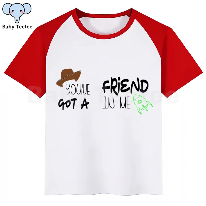 Toy Story/футболка для мальчиков с надписью «You 've Got A Friend In Me» футболки для девочек с принтом животных из мультфильмов детская футболка одежда с короткими рукавами для мальчиков и девочек