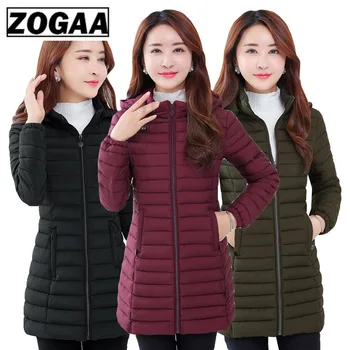 

ZOGAA 2019 Winter Women's Parka Thicken Warm Hooded Long Slim Down Cotton Coat Jacket Women Outwear Parkas 5XL 6XL Big Size