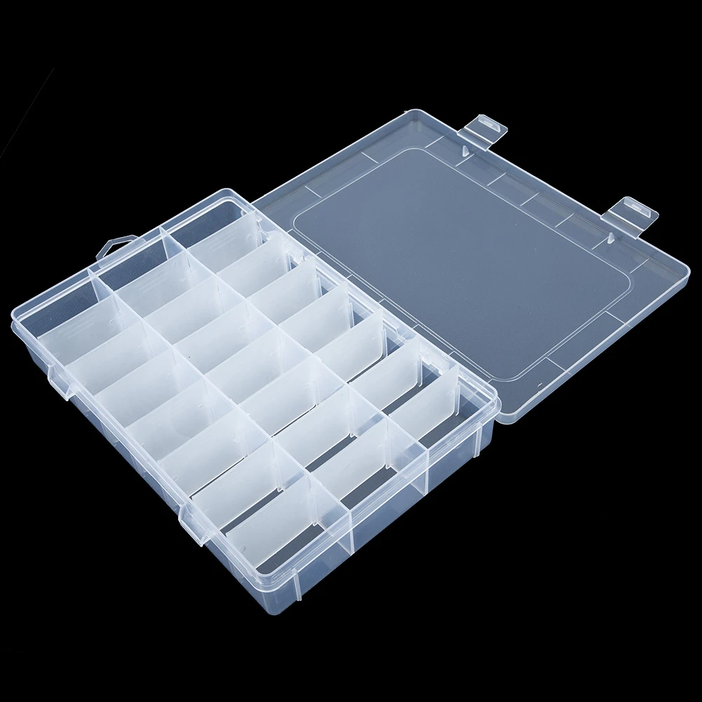 Plastic Storage Box Jewelry Bead Screw Organizer 10/15/24 Container Clear Plastic Storage Box Jewelry Bead Screw Organizer 10/15/24 Container Clear