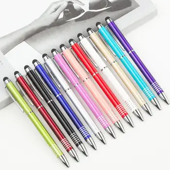 

24 pcs/lot New Style Capacitance Metal Ballpoint pen Touch screen Ball pens Business pen office School writing supplies