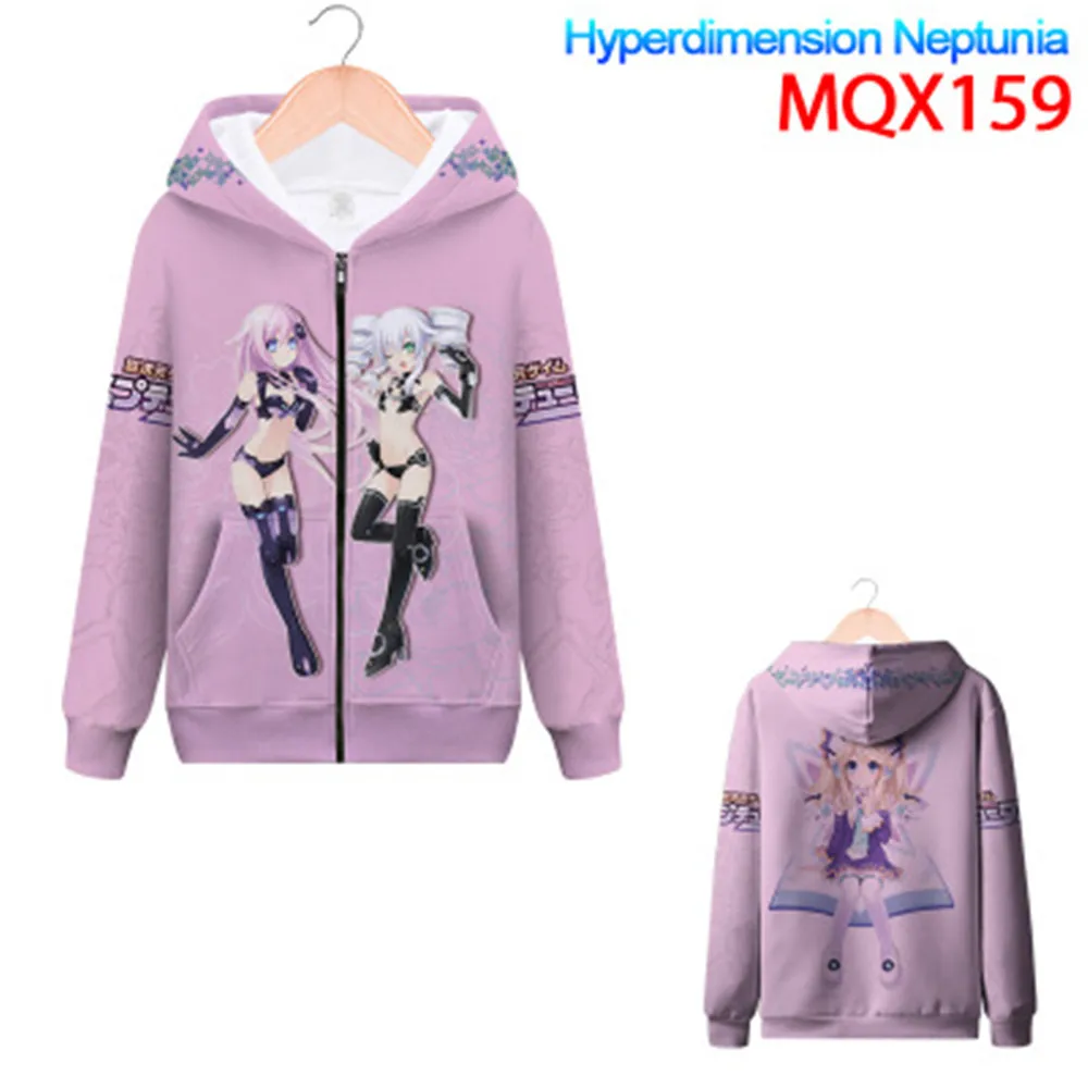 Нептун Hyperdimension Neptunia Nepgear куртка с 3D принтом косплей костюм для мужчин и женщин на молнии с капюшоном Толстовка уличная