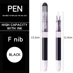 Vibrant Ink Fountain Pen Set - 8 Color Collection for Office & School - Stylish & Elegant Writing Essentials (F Black)