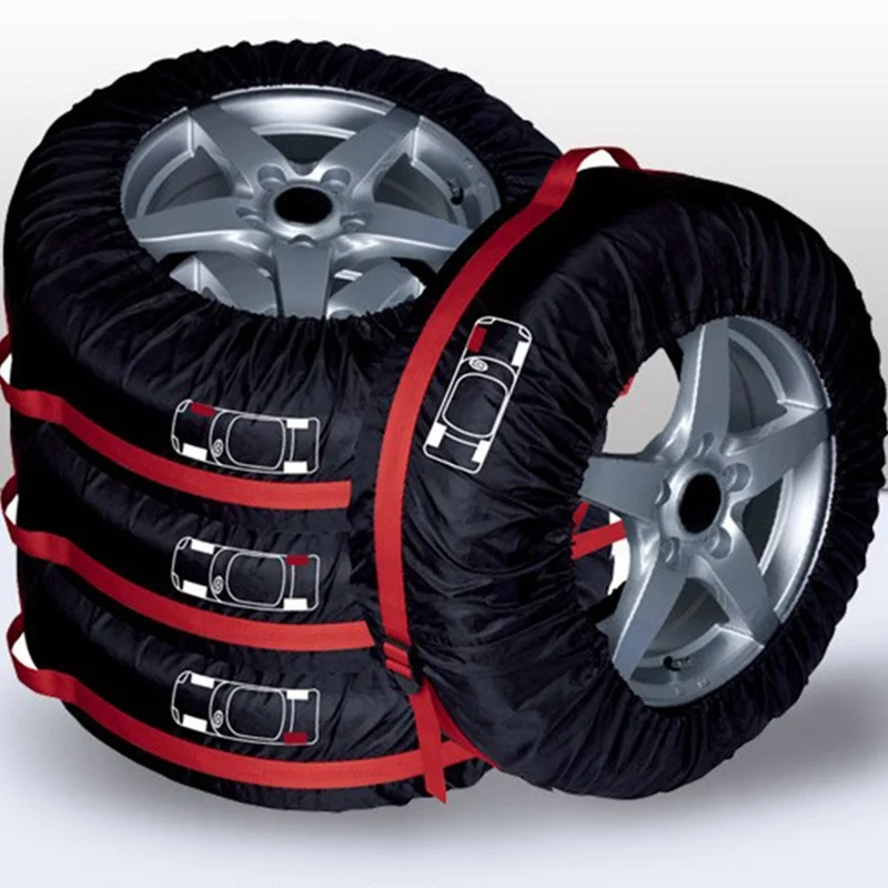 Универсальный чехол для снежной шины Защитная крышка для шин запасная крышка для шин черные и красные сумки для хранения протектор колеса автомобиля