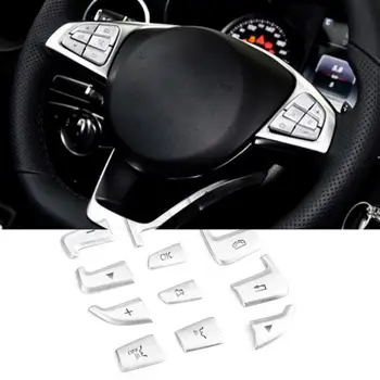 

12Pcs Steering Wheel Button Decorative Sticker Fit for Mercedes-Benz C Class/GLC/V Class Car Steering Wheel