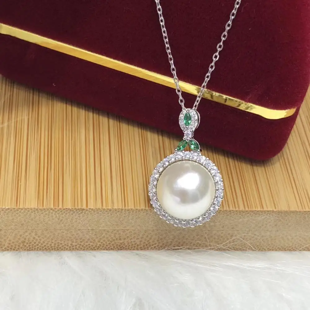 

925 Sterling Silver Pendant Base Settings Mountings Findings Parts for Pearl Coral Jade Beads Stones Crystal, 5pcs/lot