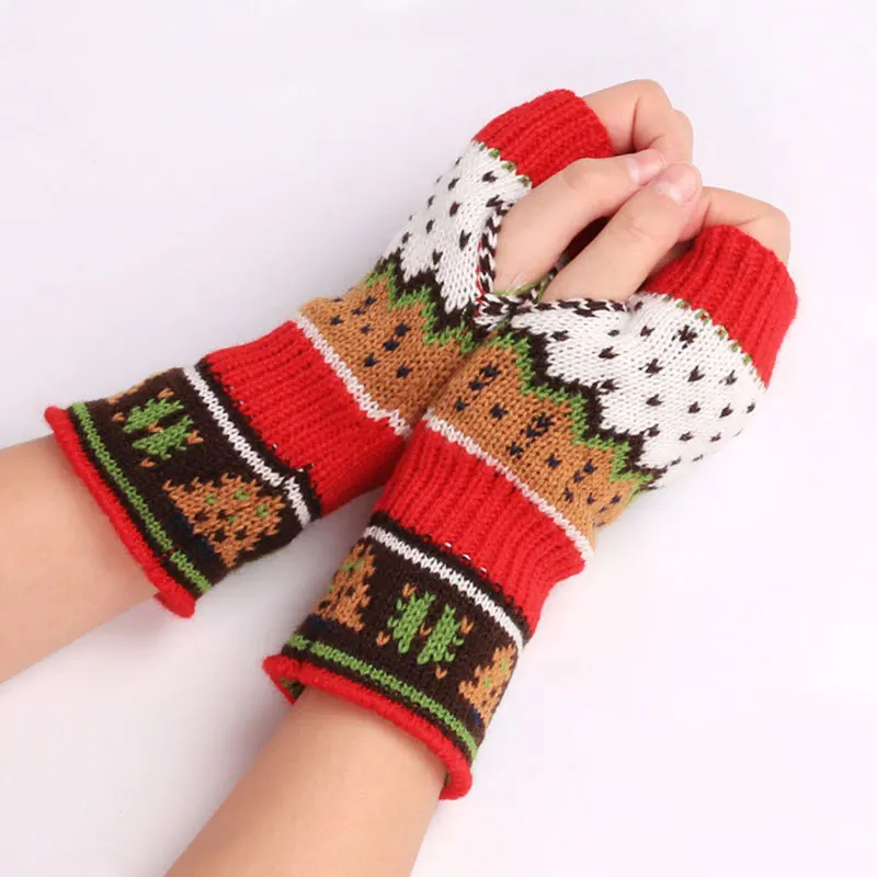 Christmas Knitted Arm Fingerless Warmer Gloves Winter Hand Unisex Soft Warm Mittens Male Guantes 2020 New | Аксессуары для одежды