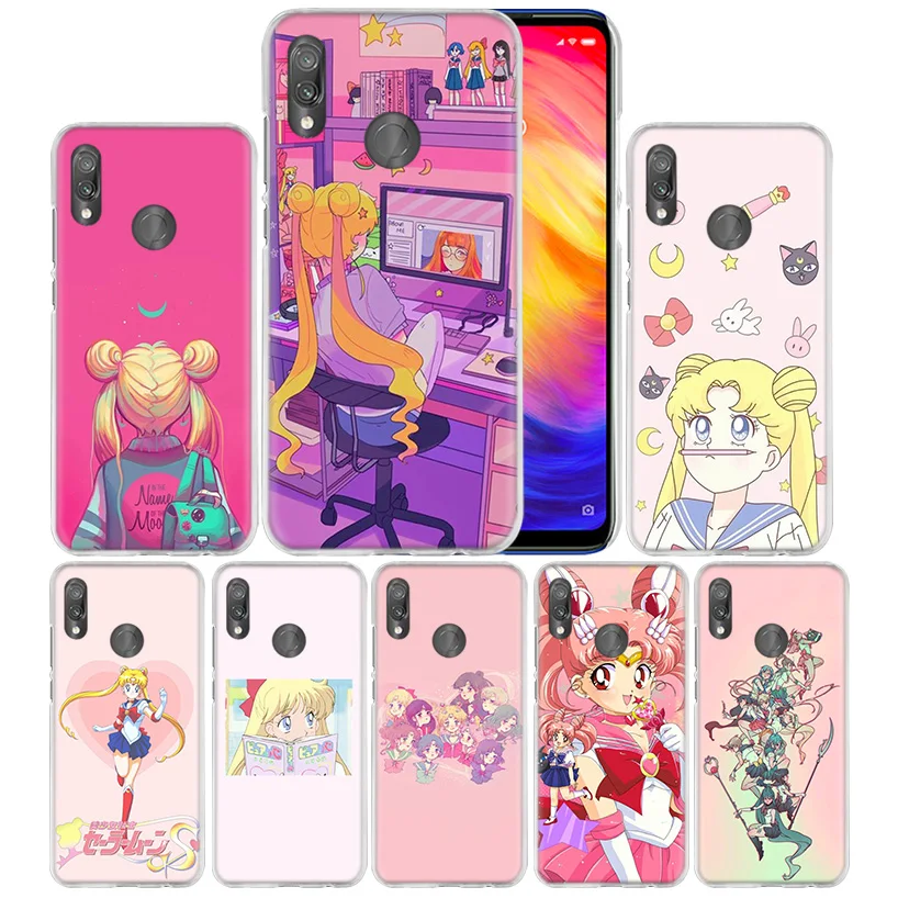 

Case Cover for Xiaomi Redmi Note 7 7A 7S 6 6A 5 Y3 K20 Mi 8 9T CC9 CC9E A1 A2 A3 Play F1 Lite Pro Plus Pink Sailor Moon Japanese