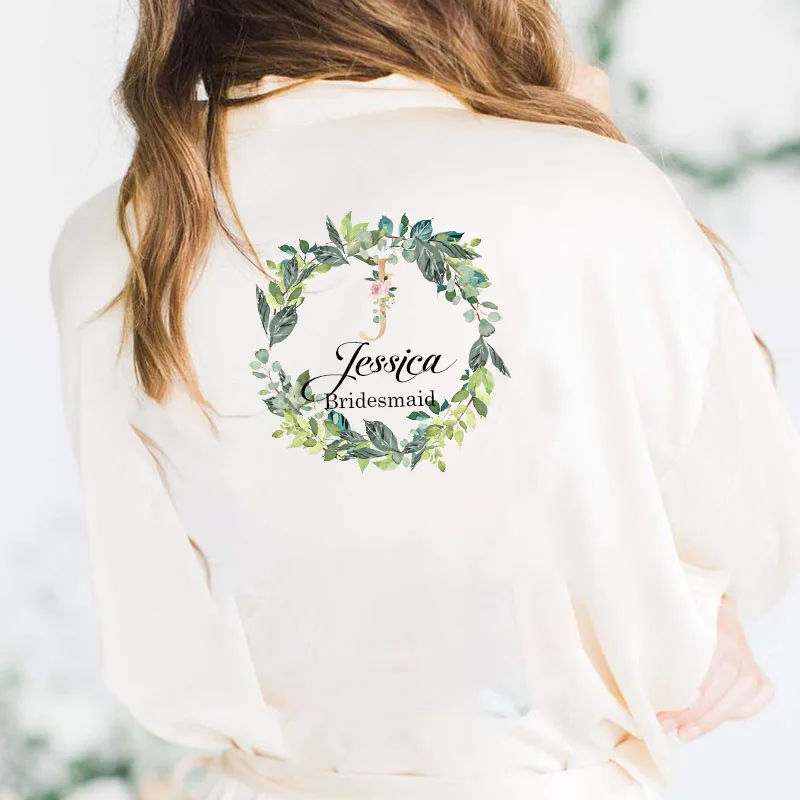 Custom Names Bride Robe Women Satin Silk Robe 8 Colors Bridal Party