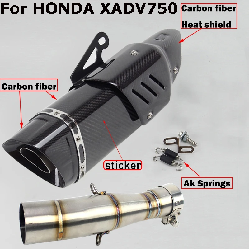 Per Honda Xadv750 X Adv750 Echappement Escape Moto Scarico Moto Mid Pipe Motocross Slip On Silenziatore Modificato Connect Tube