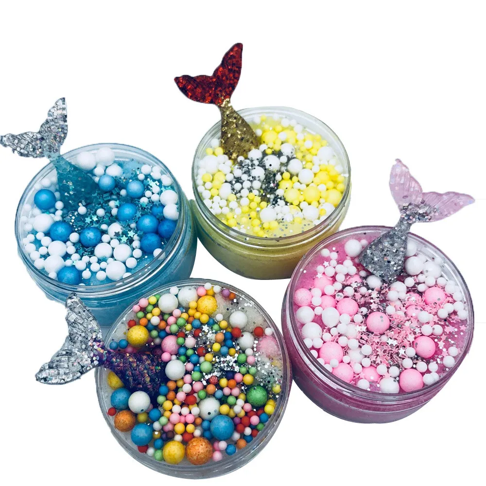 Beautiful Mermaid Mixing Cloud Slime Squishy Putty Scented Stress Crystal Clay Toy Stress Relief Kids Adult Clay Toys #B