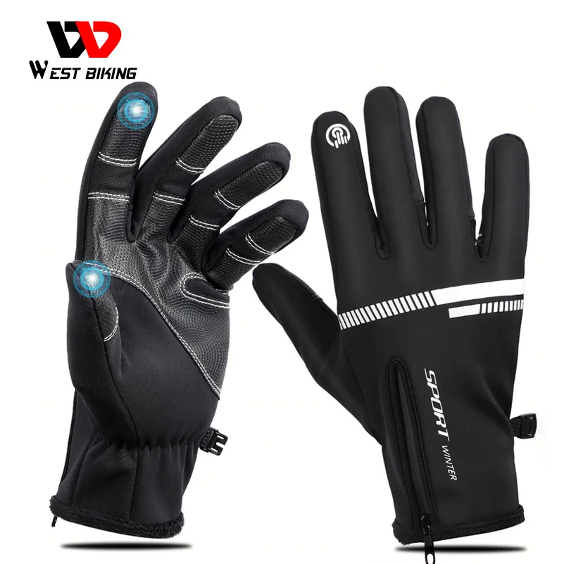 Cycling Winter Waterproof Touch Screen Full Finger Windproof Bicycle Gloves 