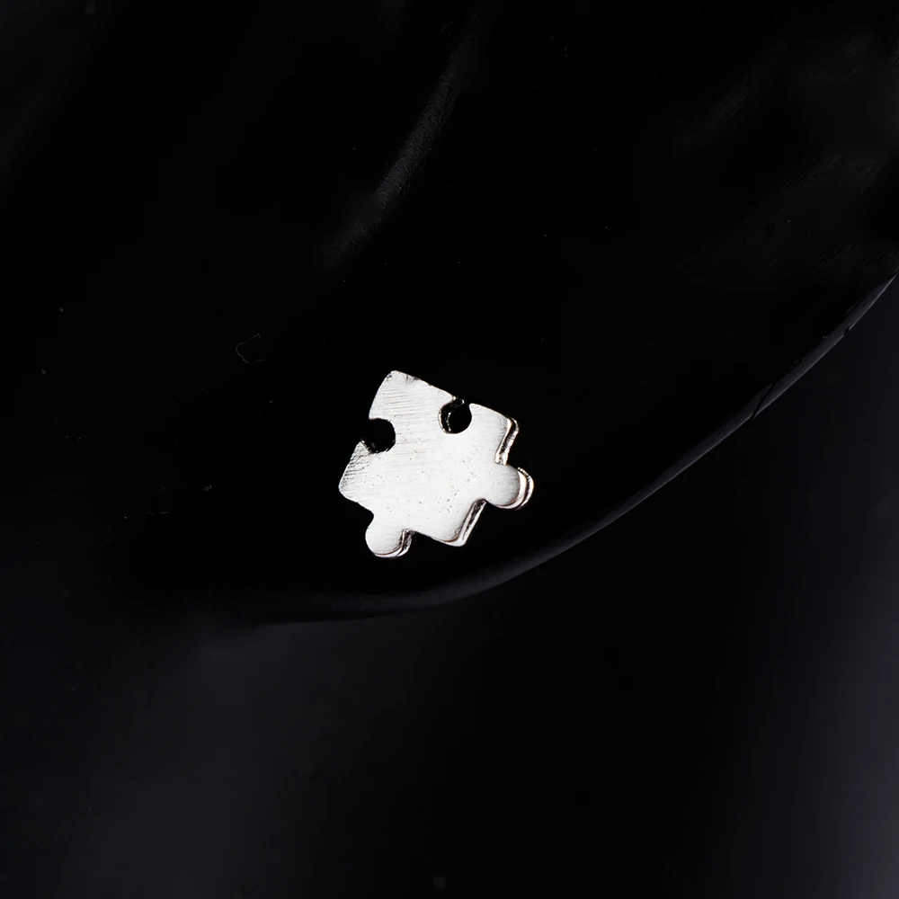 1 шт. милые мини серьги-головоломки креативный простой дизайн серьги-гвоздики металл серебристого цвета серьги женские вечерние ювелирные изделия подарок