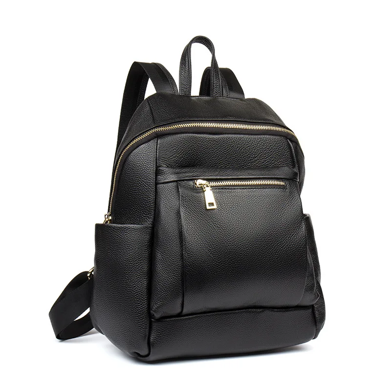 

New Style Full-grain Leather Women's Backpack Casual Versatile Simple Large-capacity Backpack Women's Bag