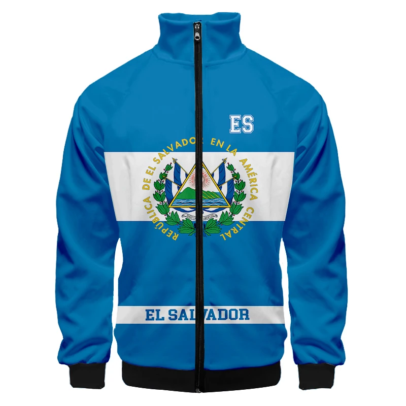 El Salvador Country Flag Boys Girls Cartoon Jacket Tops Teen Clothes Spike Kids Hoodies Browlers 3D Printed Sweatshirt Men/women