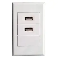 Настенная пластина с 2 портами usb Белая настенная Лицевая панель для кабельной системы услуги интегрированная проводка Работает