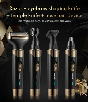 

Multifunctional 4 In 1 Rechargeable Hair Clippers for Men Waterproof Wireless Electric Shaver Beard Nose Ear Shaver Hair Trimmer