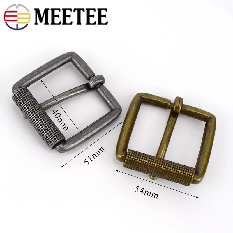 Meetee 2/5 шт ID40mm ролик сплава пряжкой ремень на голову в стиле ретро, на квадратном с металлическими пряжками в стиле «сделай сам Leather талии брюк оборудования Запчасти