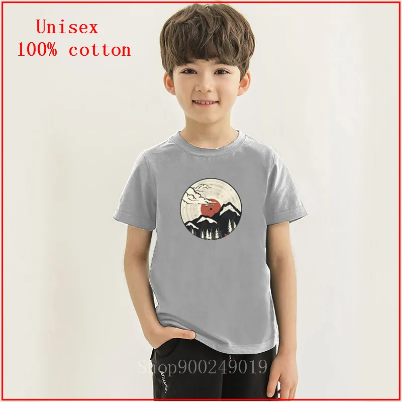 Виниловая футболка Fuji Fox для мальчиков и девочек японская хипстерская Детская с