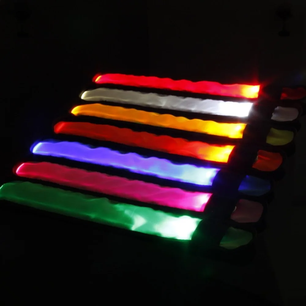 LED Slap Armband Lights Glow Band for Running Replaceable Battery Glow Bracelets Running Bracelet Running Gear