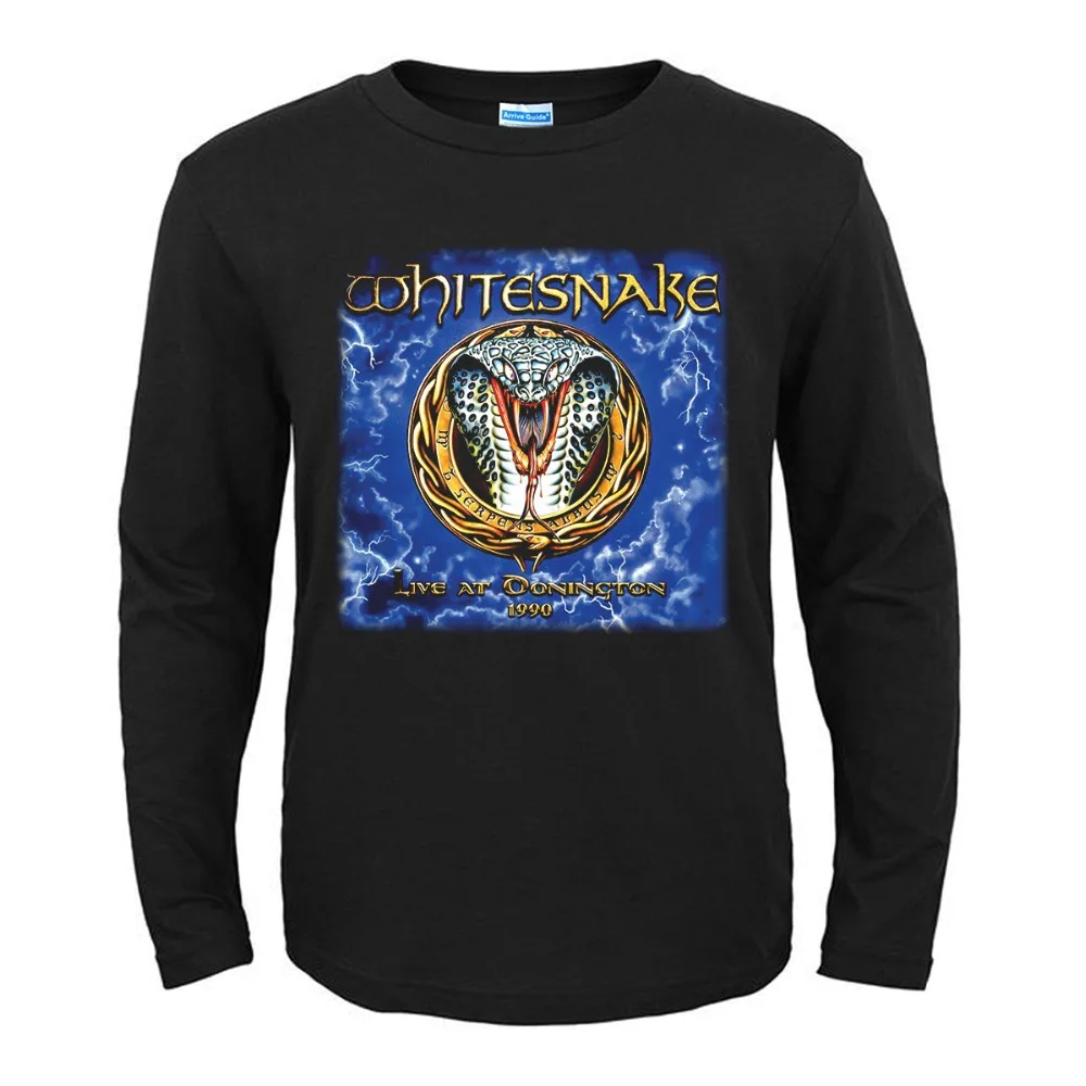 9 дизайнов, винтажная английская группа Whitesnake, панк-рок, змея, мужская и женская рубашка с длинными рукавами, тяжелая металлическая черная футболка для фитнеса