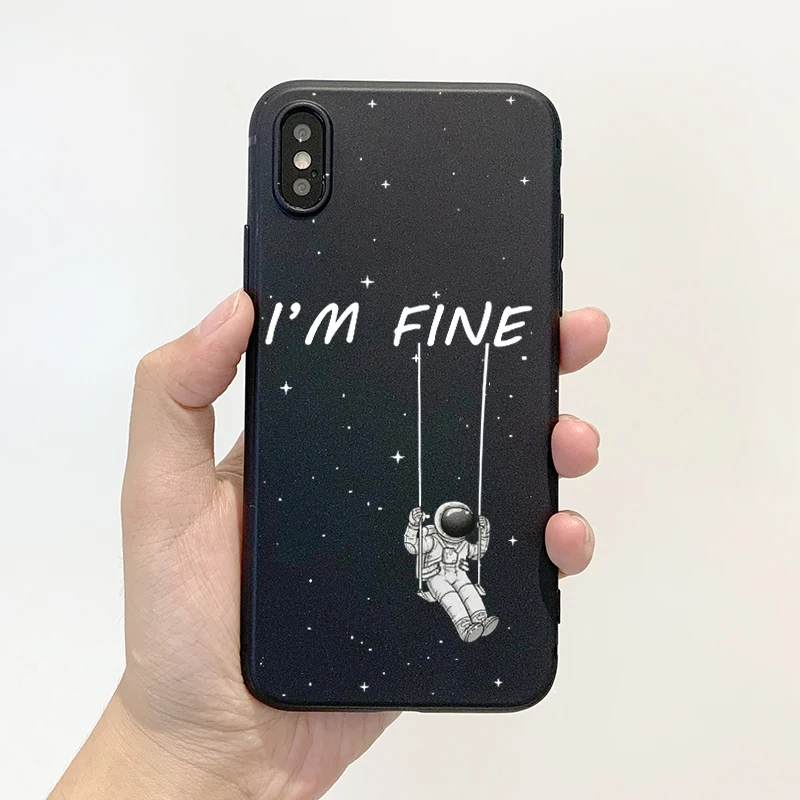 Чехол для телефона с космическим космонавтом iPhone 11 Pro XR X Xs Max 8 7 6 Plus 6S 5S SE матовые