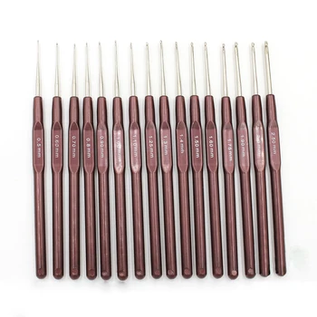 

16pcs ABS Handle Crochet Hooks Handle Knitting Needles Set Crochetings and Knuckles 0.5mm-2.5mm 16 Size