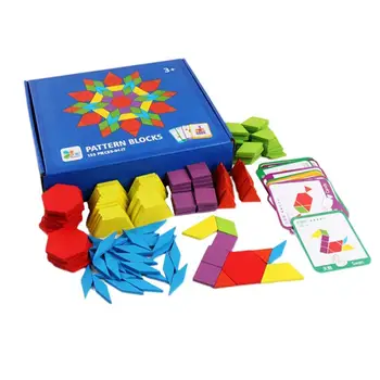 

1 Set Tangram Puzzle Wooden Colorful Cognitive Puzzle for Boys Girls Puzzle toy