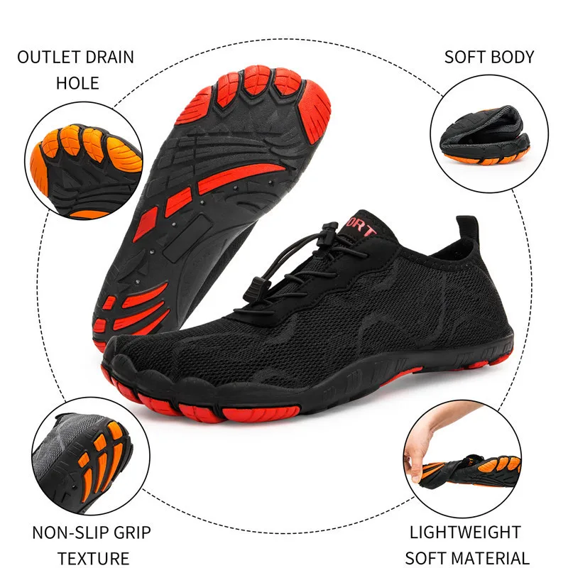 Спортивная обувь для мужчин, босиком, мужская пляжная обувь для женщин, дышащая Спортивная обувь для пеших прогулок, быстросохнущие кроссовки для речных и морских вод