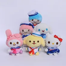 Porte clés en peluche Hello Kt, mignon Kawaii Sanrio, peluche Hello Kt cannelle oll My Melody Purin pendentif sac, ornement cadeau d'anniversaire