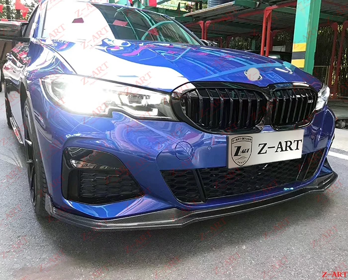 Z-ART для BMW G20 Передняя Губка из углеродного волокна для BMW 3 серии Передняя накладка из углеродного волокна для BMW G20 передний спойлер из углеродного волокна