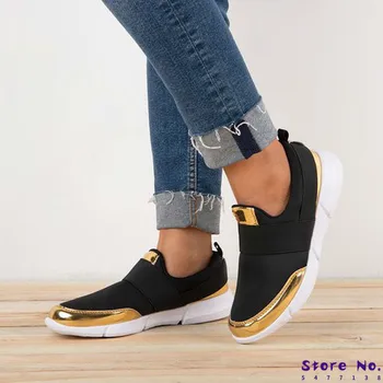 

women flats casual lighted shoes woman breathable sneakers shoe shiny PU leather chaussures femme zapatos mujer sapato H1504