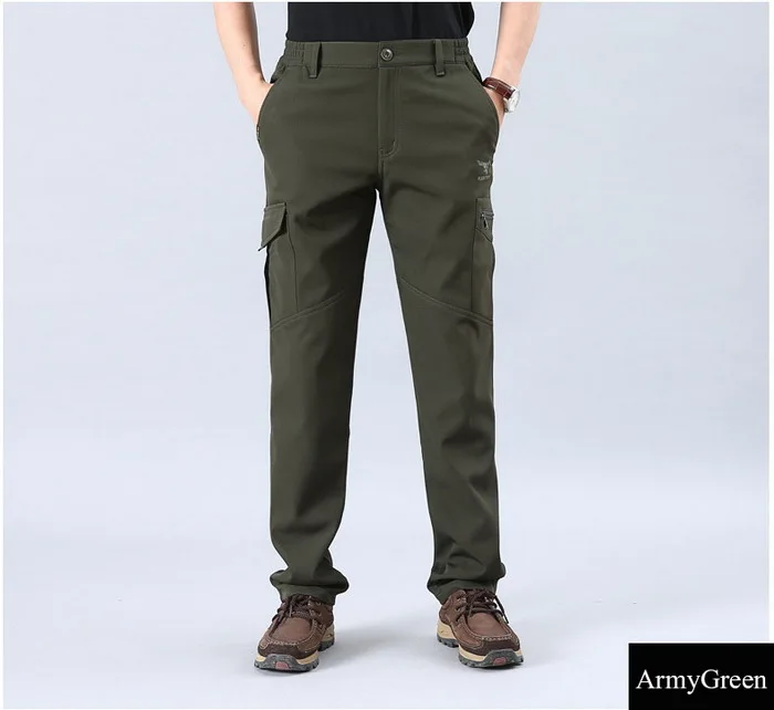 Pantaloni Trekking Uomo Impermeabili Softshell Invernali - Vita Alta - Foto 10