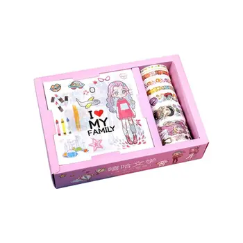 

Kawaii Gift Package Sticker with 7pcs Washi Tape Set Scrapbooking Masking Tapes XXUC