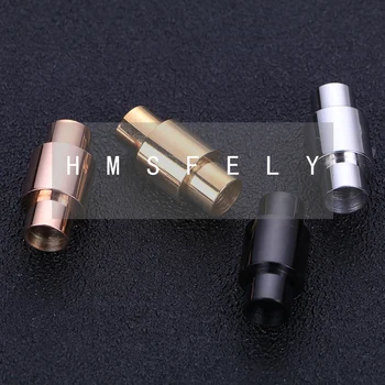 

HMSFELY 6mm Hole Size Magnetic Clasp Plating Rose Gold Black 316L Stainless Steel Magnet Buckles Leather Bracelet Accessories