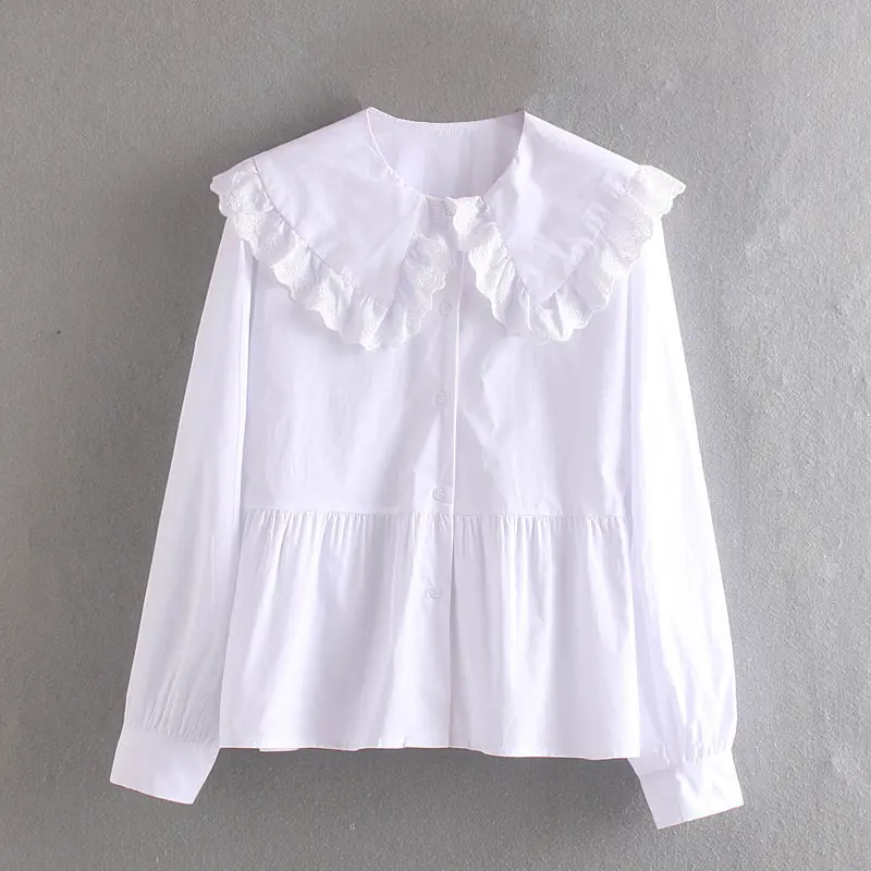 

Spicy strip 45-9160 European and American fashionable round Lapel poplin shirt