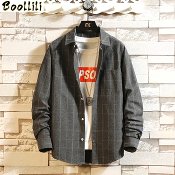 

Casual Brand Red And Black Plaid Shirt Men Shirts Long Sleeves 2020 New Spring Autumn Plus Asian Size M-5XL