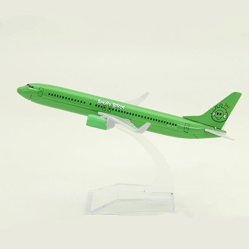 16 см 1:400 Масштаб модели самолетов зеленый Боинг 737-800 металлический сплав модель самолета Коллекция игрушек для подарка