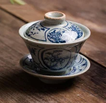 1 шт. винтажный маленький синий и белый Gaiwan китайский старинный глазурь Цзиндэчжэнь Чайный сервиз чашка для разнообразного чая фарфоровая посуда для напитков 1 шт. винтажный маленький синий и белый Gaiwan китайский старинный глазурь Цзиндэчжэнь Чайный сервиз чашка для разнообразного чая фарфоровая посуда для напитков