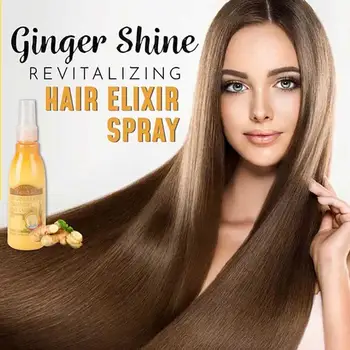 

130ml Ginger Shine Hair Spray Advanced Molecular Hair Roots Treatmen Recover Hair Treatment Mask Soft Hair Advanced Molecular
