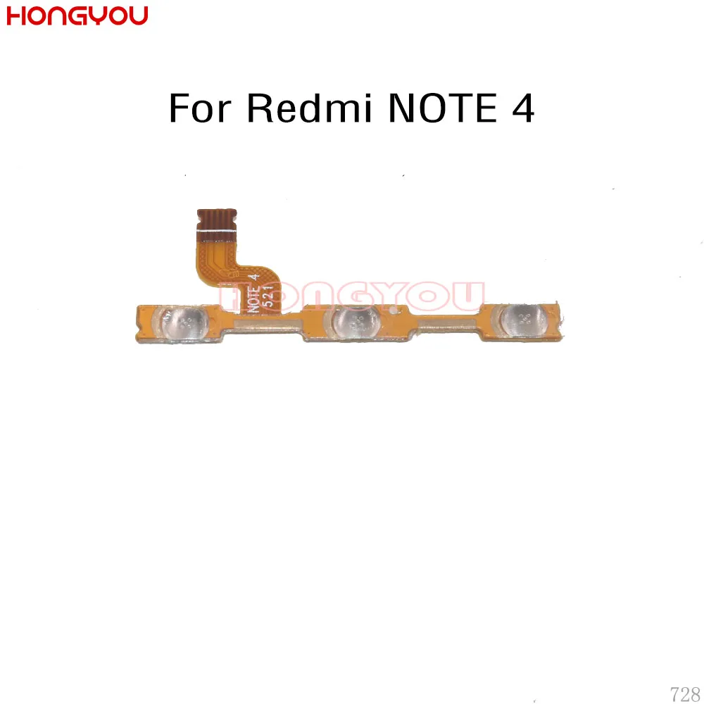 50 шт./партия для Xiaomi Redmi Note 4 кнопка включения и Кнопки громкости вкл/выкл гибкий кабель