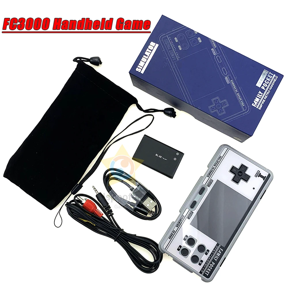 2021 Handheld Game Console Video Gaming Console with 4000+ Retro Games 10 Simulator FC 3000 Pocket Game Player IPS Screen