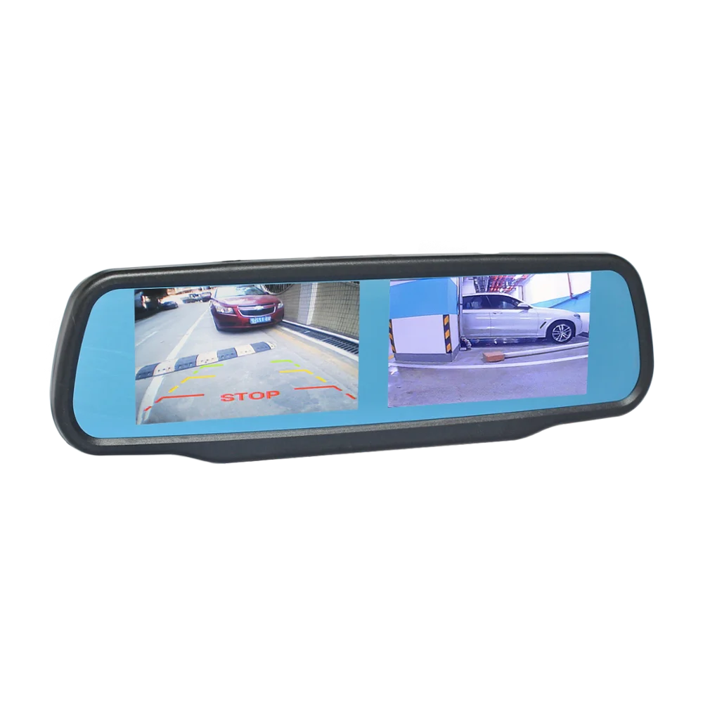 DIYSECUR двойной 4,3 дюймов TFT ЖК-монитор зеркало автомобиля монитор для Dvd видео плеер заднего вида резервная камера автомобиля