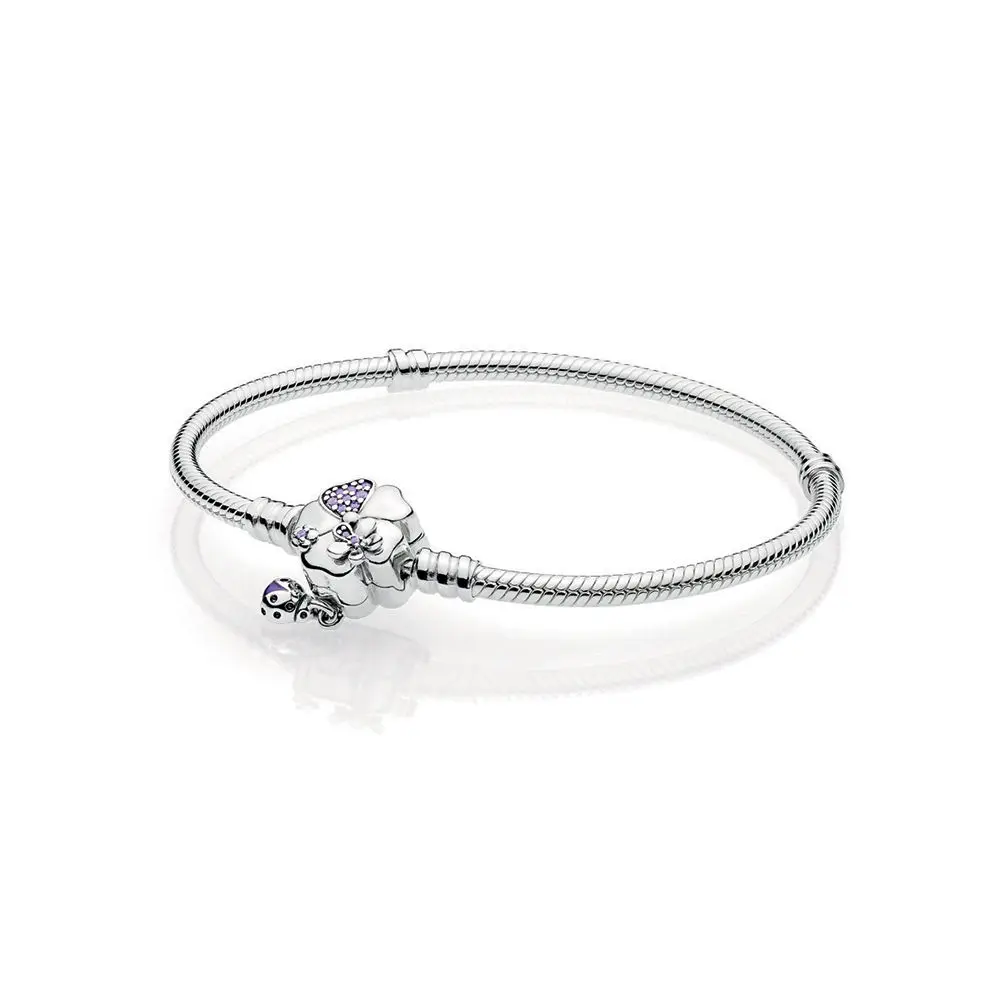 Wildflower Meadow Clasp Sterling Silver Bracelet