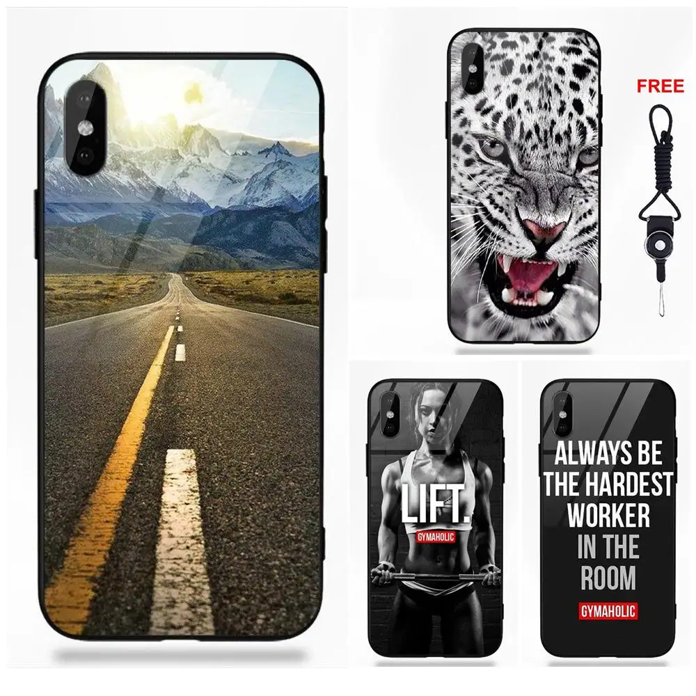 

Daily Motivation In Gymaaholic For Apple iPhone 5 5C 5S SE 6 6S 7 8 Plus X XS Max XR Soft TPU Frame Tempered Glass Silicone Case