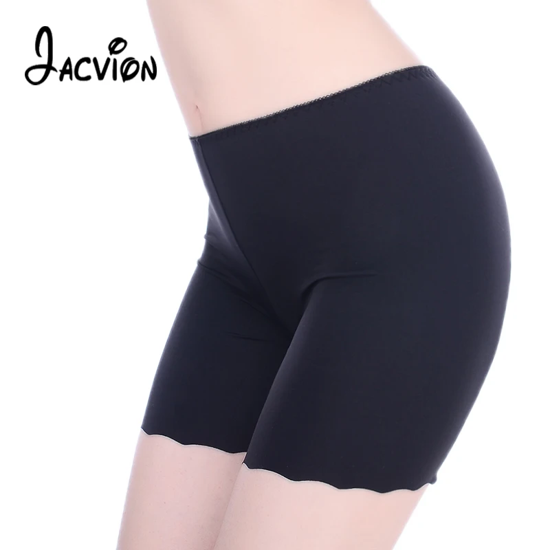 Women Safety Short Pants Seamless Summer Ice Silk Three Minute Boy Shorts Big Size Safety Underpant Female Seamless Pants