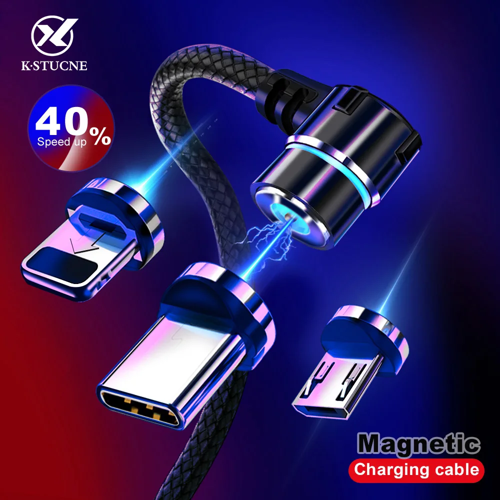

Magnetic 90 Degree Micro USB Type C Cable For Iphone 7 8 Plus X XS Max For Xiaomi Redmi note 7 Mi 8 For Samsung S8 S9 Plus Cable