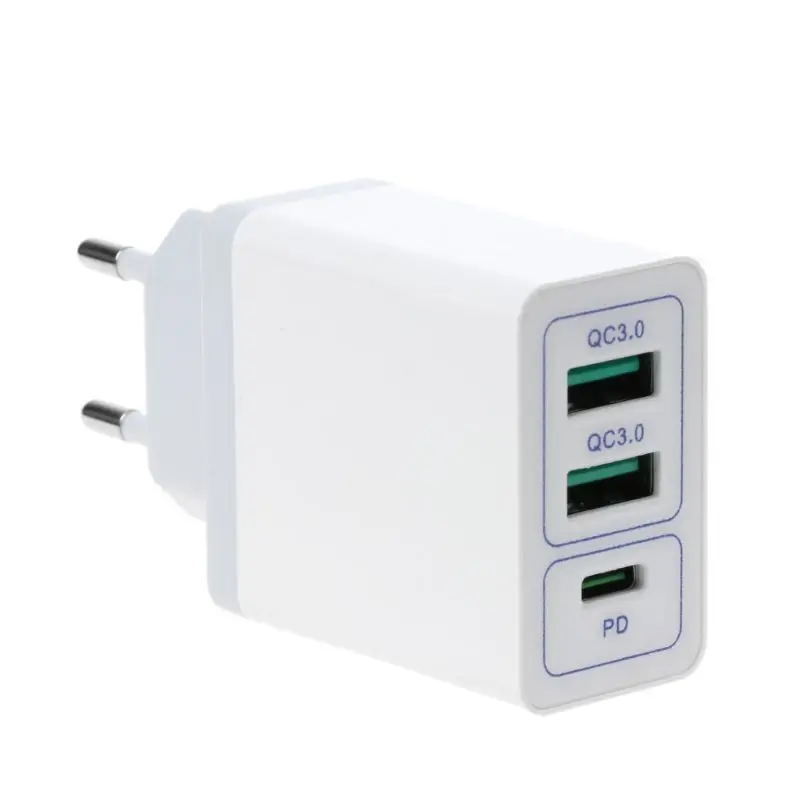 3в1 QC 3,0 type C PD быстрое зарядное устройство двойной USB адаптер питания для samsung huawei IOS сотовый телефон планшет